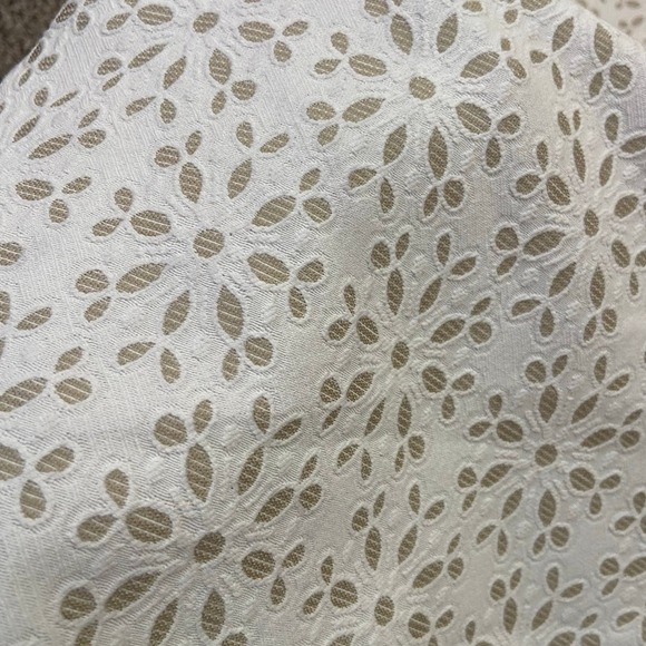 Cream beige eyelet cutout skirt size 12 polyester cotton knee length spring - Picture 2 of 8